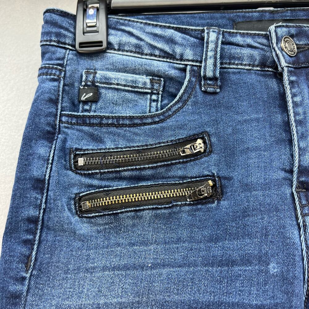 KanCan Jeans Women's Size 26 (5) Blue Moto Multi Zipper Pockets Skinny Normcore - Picture 2 of 12